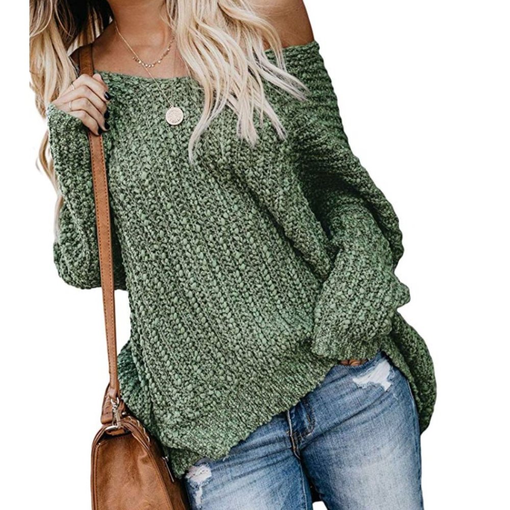 LEOKADIA Popcorn Knit Slouchy Sweater
